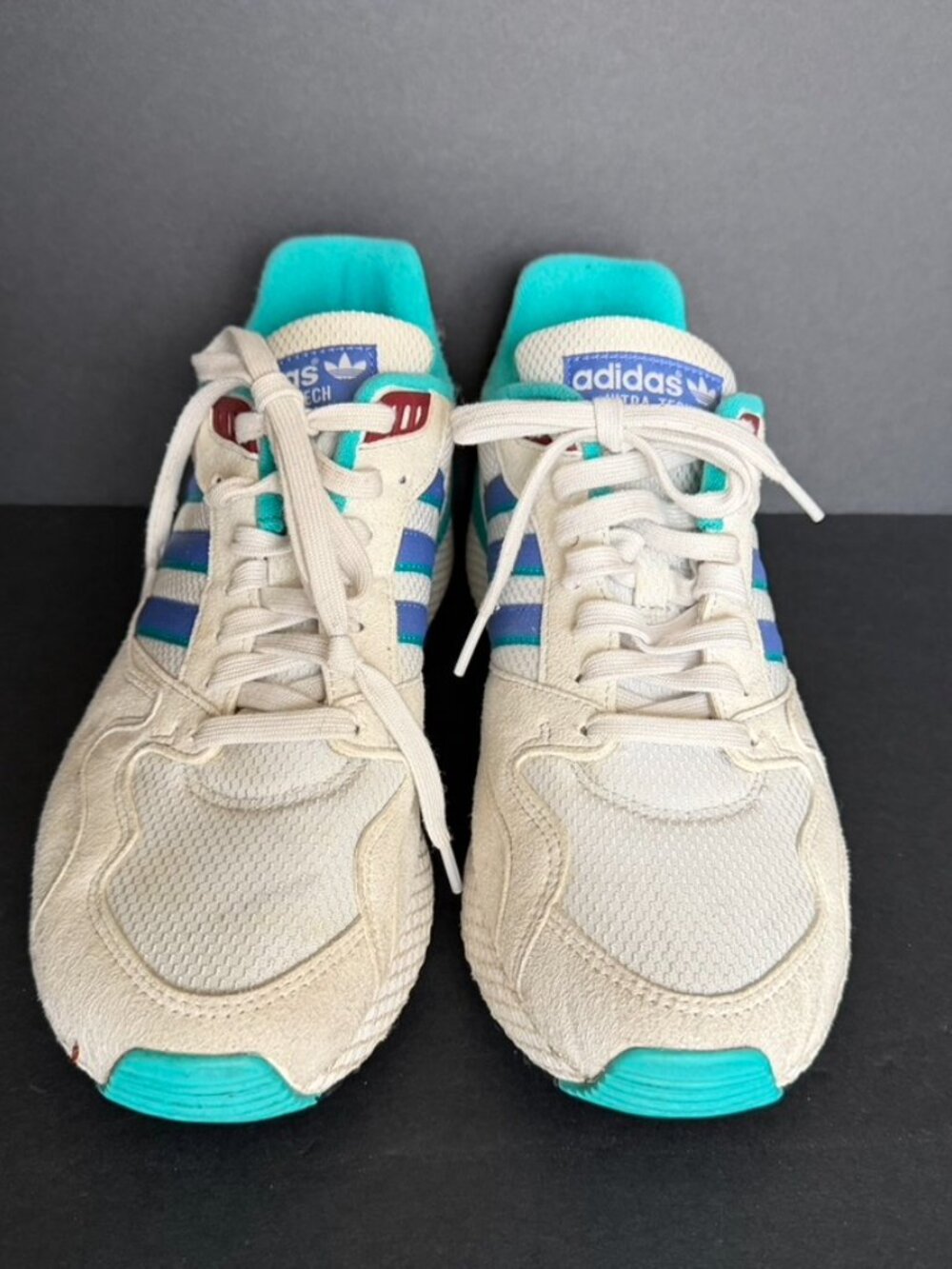 Adidas Ultra Tech Sneakers Crystal White Real Lilac Core Black Size 11 - Picture 2 of 9